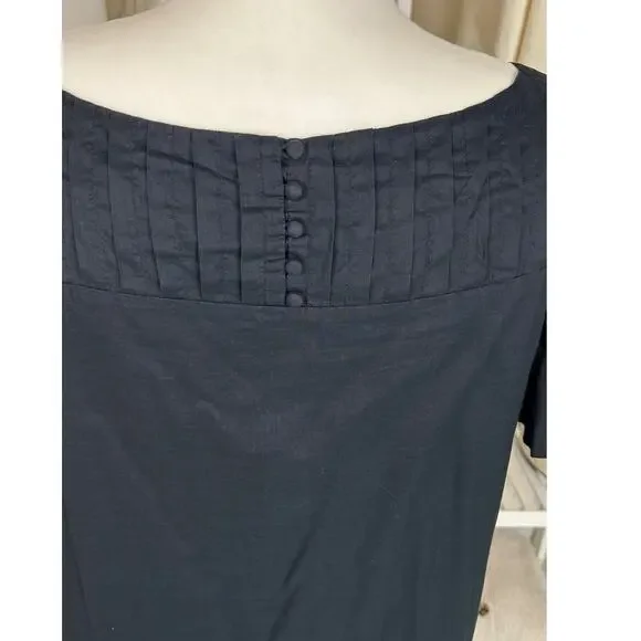 Gap Women's Size 20 Black Puff Sleeve Knee Length Button Back Shift Dress #0522 - Picture 7 of 11